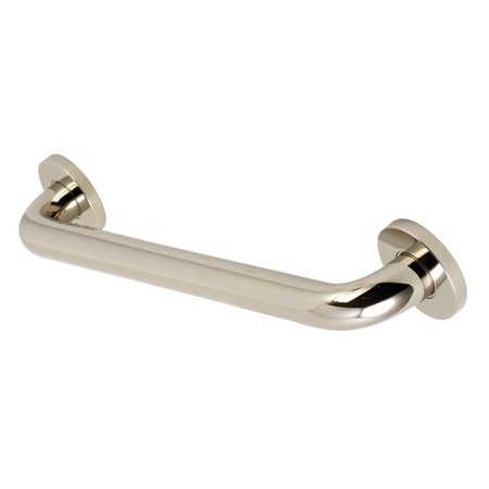 KINGSTON BRASS 14.81 L, Contemporary, Brass, DR514126 Meridian 12" Decorative ADA Grab Bar, Polished Nickel DR514126